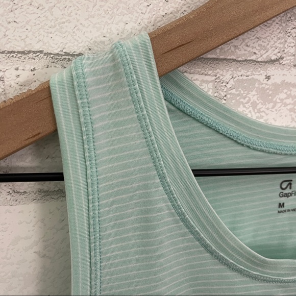 GAP FIT Mint Striped Open Back Tank Top - Picture 5 of 11